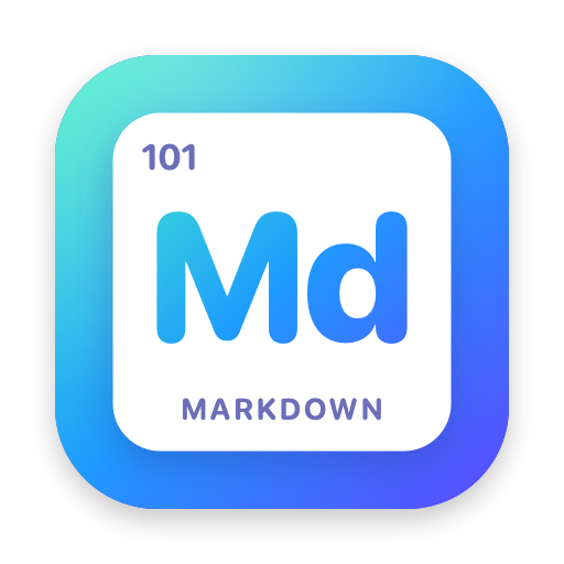 Mendy app icon: a periodic-table tile reading Md 101